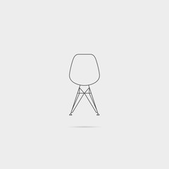 Thin Line Vector Icon – Chair