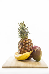 Closeup of Fresh Fruit in Bright Studio