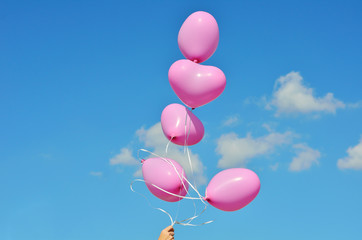 Fototapeta na wymiar Pink balloons 