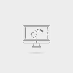 Fototapeta premium Thin Line Device – Computer