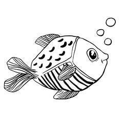 little cute fish doodle
