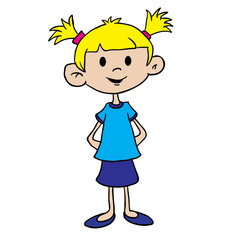 little girl in blue dress