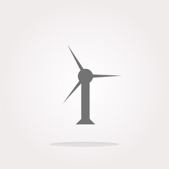 vector wind turbine icon, web button isolated on white