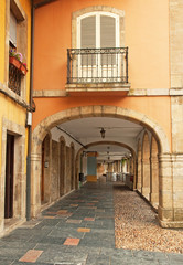 Fototapeta premium Nice houses in the old town of Aviles, Spain