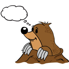 mole with thought bubble