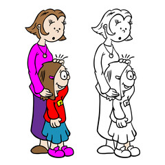 mom holding little girl