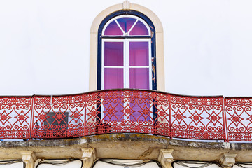 Colorful balcony in Mertola, Portugal. Colors of Portugal Series
