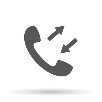 phone icon, incoming and outgoing calls, stylish vector illustration