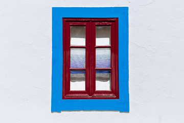Detail of colorful window in Mertola, Portugal. Colors of Portugal Series