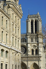 Fototapeta na wymiar Paris, tour sud de Notre-Dame