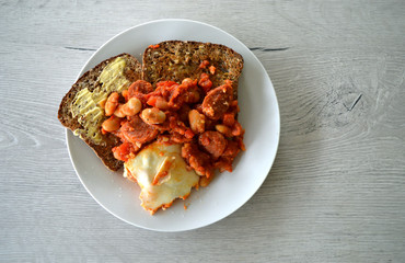 Spanish eggs on toast