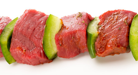 Brochettes de boeuf et poivron vert