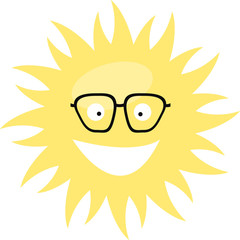 Sun with glasses - vector illustration 