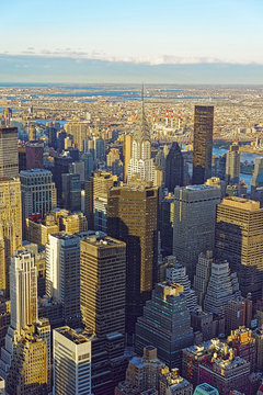 Aerial view from Empire State Building to Midtown East