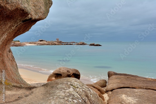 Formes Et Rochers De Trégastel Sur Lîle Renote Stock Photo