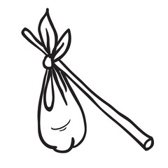 simple black and white hobo sack