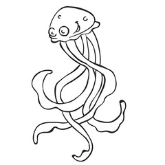 simple black and white jellyfish