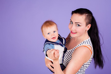 mom and young boy son