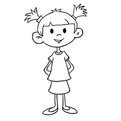 simple black and white little girl in dress