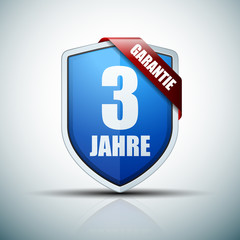 3 Year Warranty shield (non-English text - 3 Year Warranty)