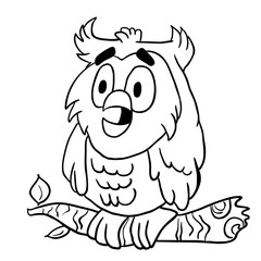 simple black and white owl