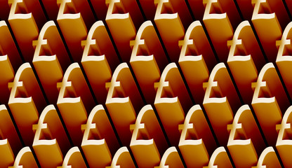 Obraz premium seamless 3d pattern of golden pound sterling signs