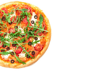 Tasty pizza with rucola