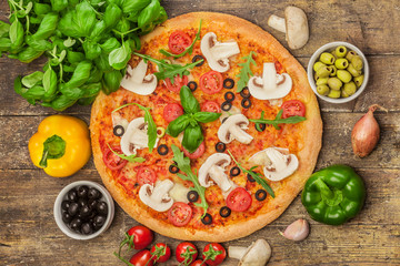 Pizza with mushrooms