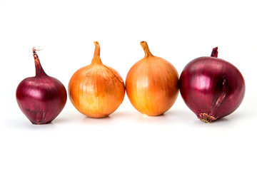 pepper paprika onion and garlic on a white background
