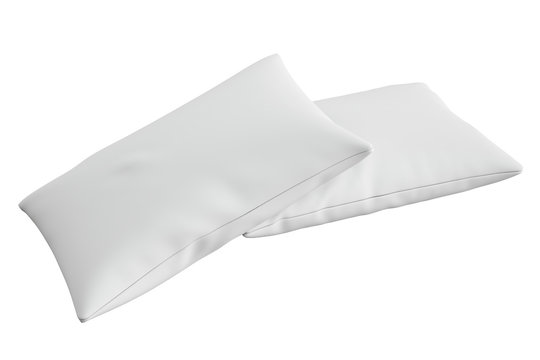 two white pillows, 3D rendering
