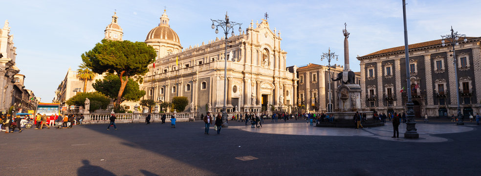 View of Catania cathedral in Sicily