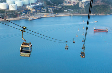 Naklejka premium cableway to the island Lantau