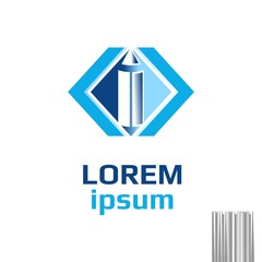 Vector of pencil icon. Logo. Business icon for the company. Business / Office / Stationery / Architecture. Other companies. Vector illustration.