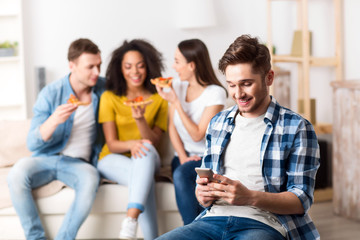 Nice guy using smart phone 