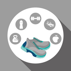 healthy lifestyle design over white background, vector illustration