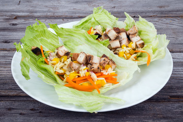 Lettuce wraps with chicken