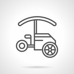 Tricycle food cart black line vector icon