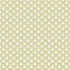 Fototapeta premium Japanese wave oriental seamless pattern. Asian style green pattern with geometric shapes.