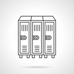 Locker flat line vector icon