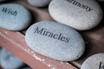 Pebbles with words