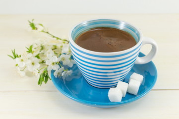 coffee with cherry blossoms