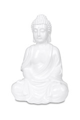 White Buddha statue isolated on white with clipping path.
