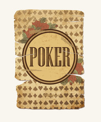 Vintage casino poker backround, vector illustration