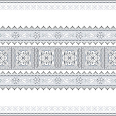Filigree gray border on a white background.