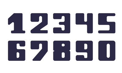 Set fatty numeral for decoration and design