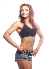 Beautiful woman with sporty slim body 