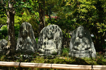 stone image of Buddha, Kyoto Japan.