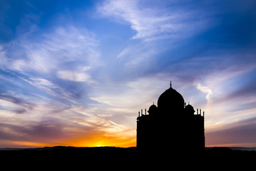 Obraz premium Mosque at sunset