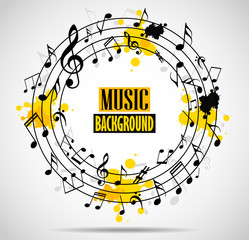 Abstract musical background with notes