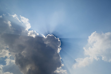 blue sky and cloud with sun light